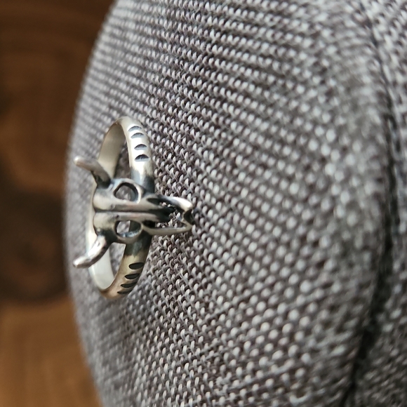 Super Cool Native American Navajo Sterling Longhorn Steer Ring 🐄 - Picture 3 of 8